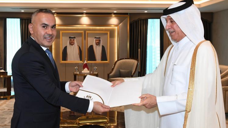 جانب من تسلم أوراق اعتماد سفير فلسطين