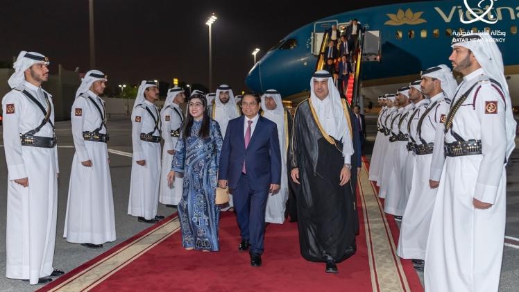 جانب من مراسم الاستقبال