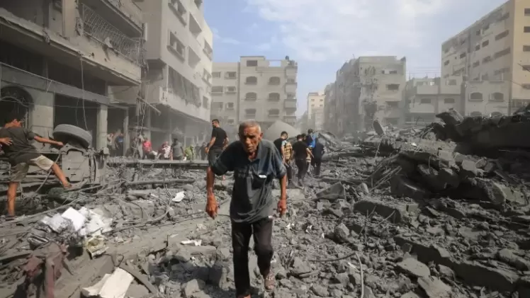 آثار القصف الإسرائيلي على قطاع غزة - صورة أرشيفية