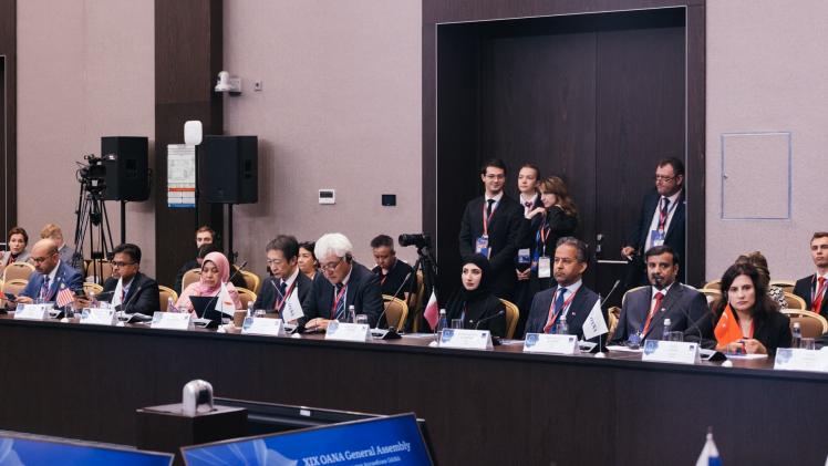 جانب من المشاركة القطرية في الاجتماع