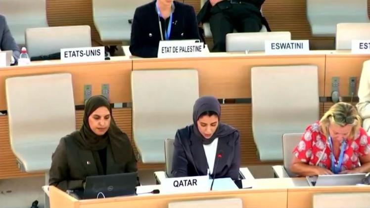 من مشاركة الوفد الدائم لدولة قطر بجنيف