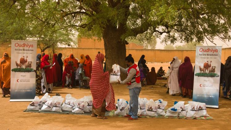 جانب من توزيع الأضاحي