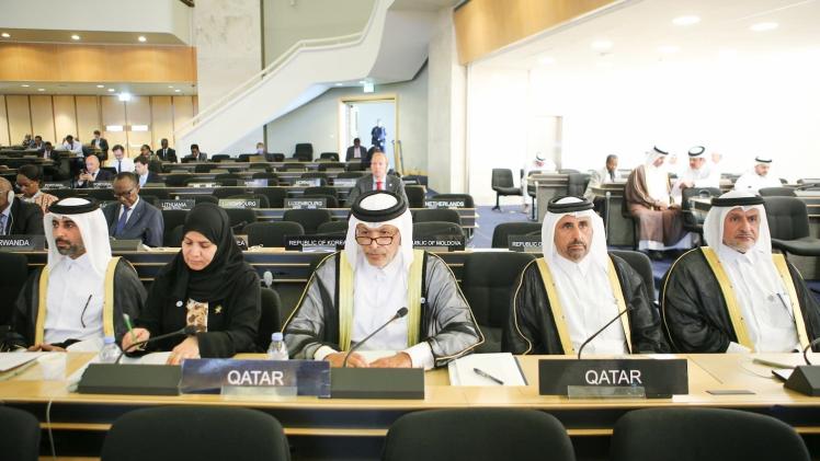 جانب من المشاركة القطرية في المؤتمر