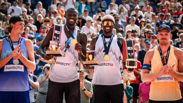 القطريان شريف يونس وأحمد تيجان بعد التتويج بالذهب