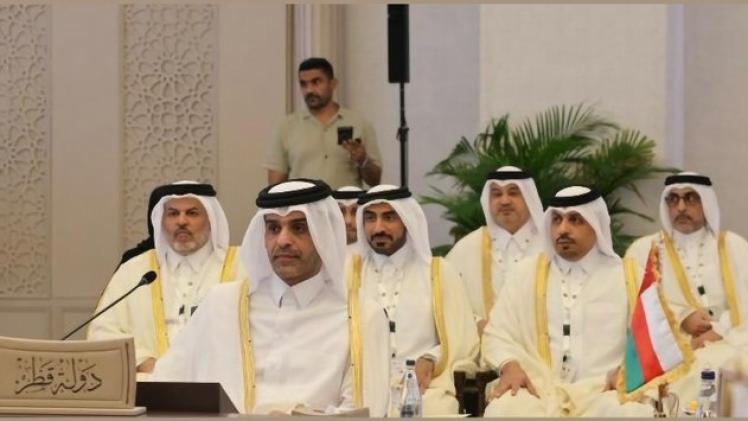 جانب من المشاركة القطرية في الاجتماع