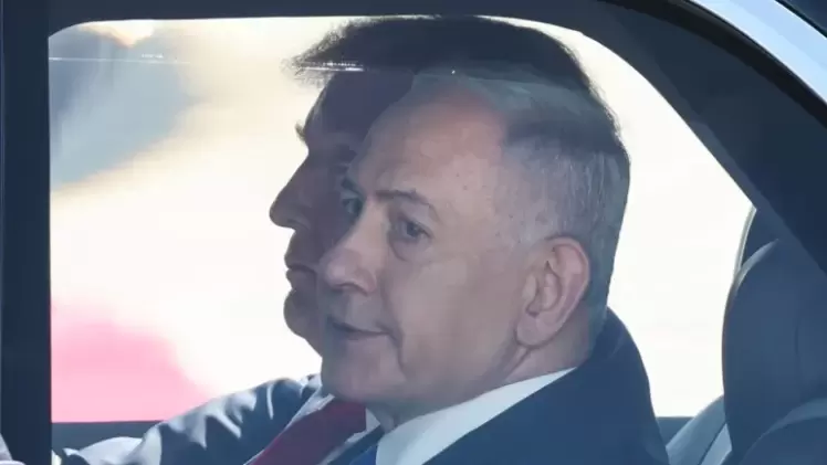 نتنياهو خلاله استقباله ترامب