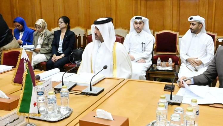 جانب من المشاركة القطرية في الاجتماع