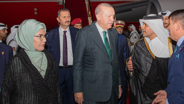 جانب من وصول الرئيس التركي