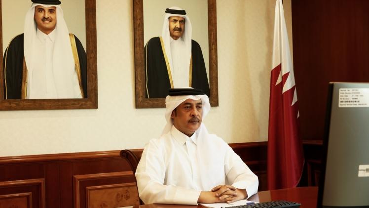 جانب من المشاركة القطرية في الاجتماع