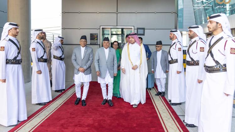 جانب من مراسم الاستقبال