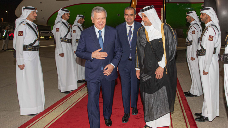 جانب من وصول رئيس أوزبكستان