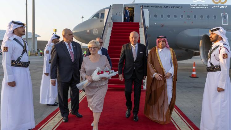 جانب من مراسم الاستقبال