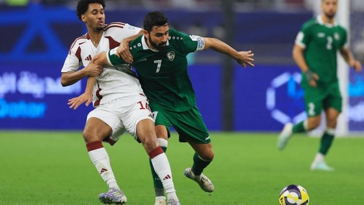 لقطة من مباراة قطر وسوريا اليوم