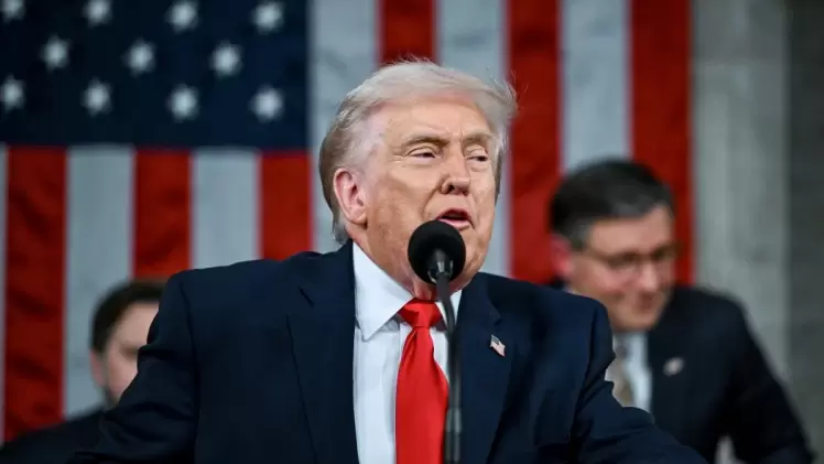 الرئيس الأمريكي دونالد ترامب أثناء إلقائه خطاب الاتحاد