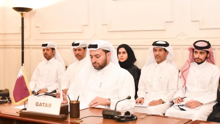 جانب من المشاركة القطرية في الاجتماع