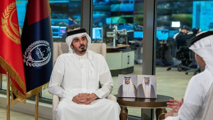 جانب من مقابلة سعادة وزير الداخلية مع تلفزيون قطر