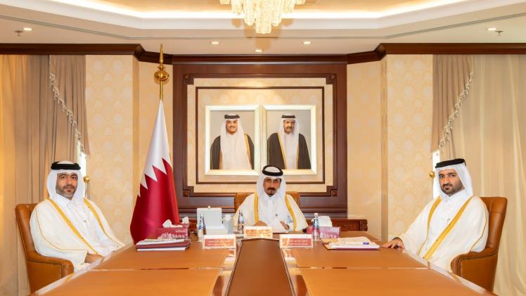جانب من المشاركة القطرية في الاجتماع عن بُعد