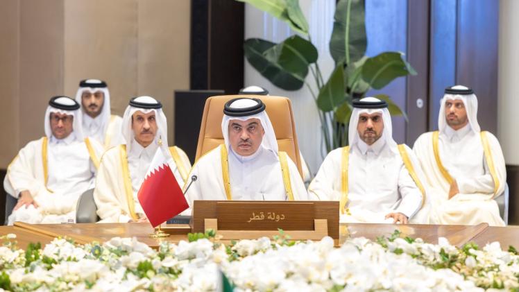 جانب من مشاركة سعادة وزير المالية في الاجتماع