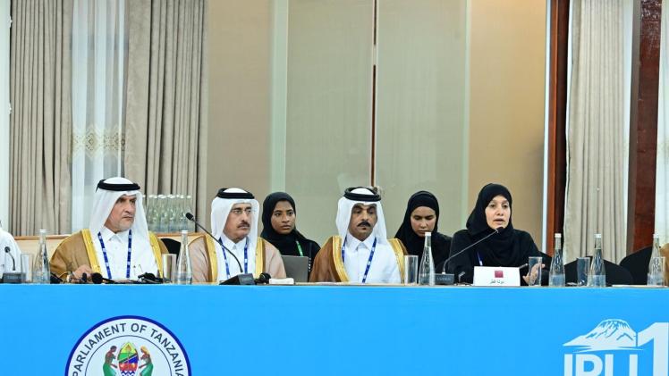 جانب من المشاركة القطرية في الاجتماع