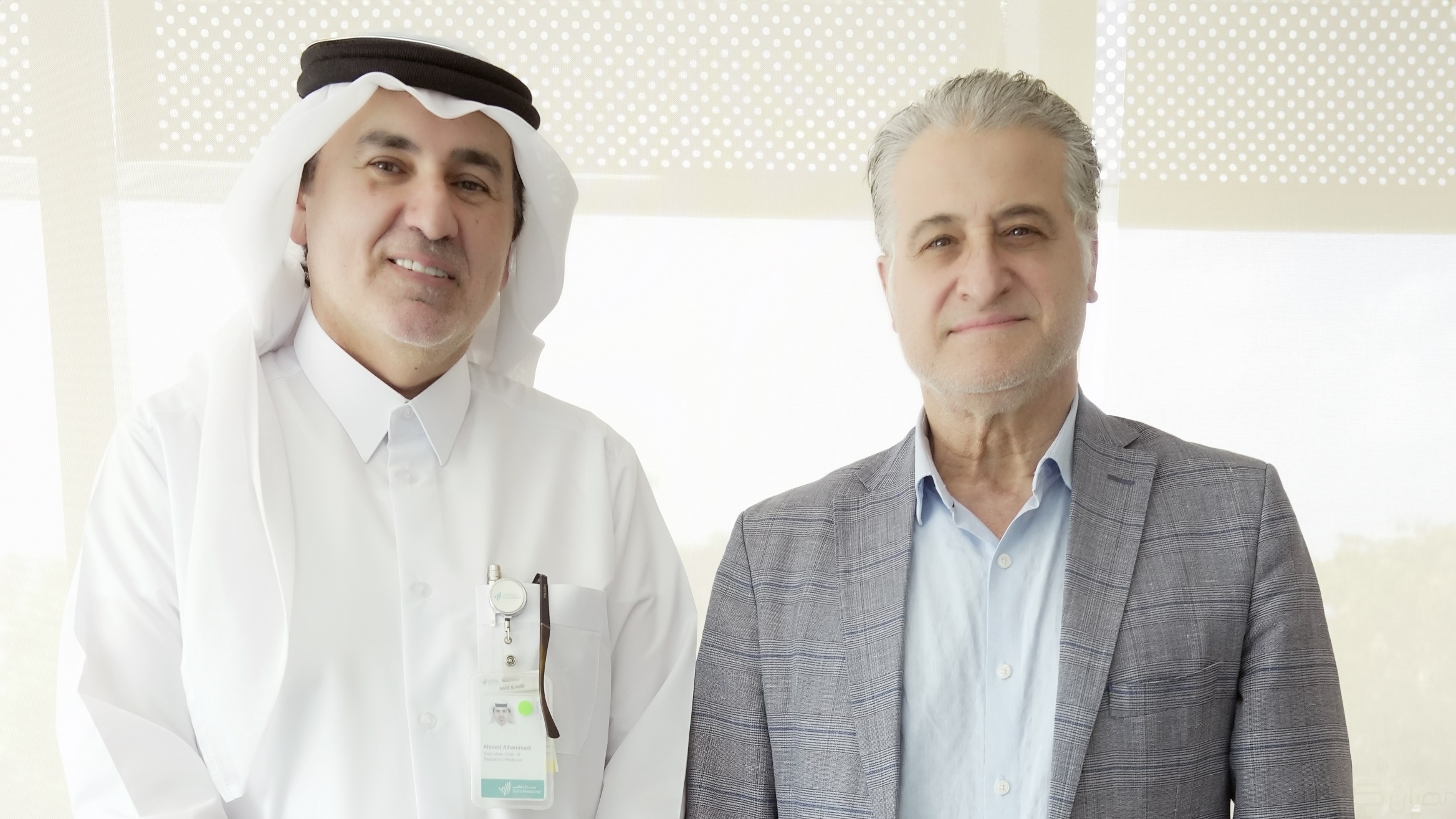 Dr. Ahmed Al Hammadi, Act. Chief Medical Officer and Dr. Ayman Saleh, Division Chief of Hematology, Oncology and Bone Marrow Transplant at Sidra Medicine Cropped